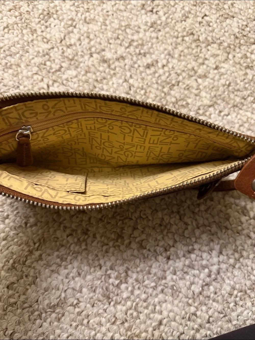 Ellington Brown Leather Wristlet Wallet